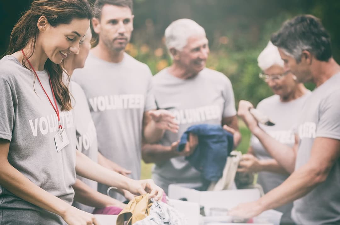 Volunteers at an event